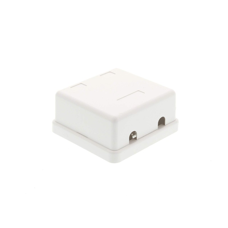 Networx 2-Port Ethernet Keystone Jack Surface Mount Box, Unloaded, White