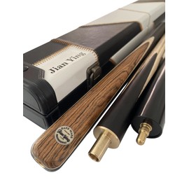 Jian Ying Gen 2-57" 3/4 Jointed Billiard/Pool/Snooker Cue Set with Burl Butts,Front Face-Spliced Ash Shaft, 9.7mm Tip, and Leather Case