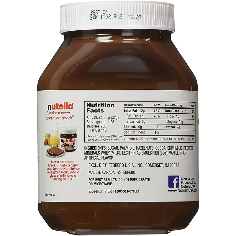 Nutella (Pack of 2) Nutella Hazelnut Spread, 33.5oz each