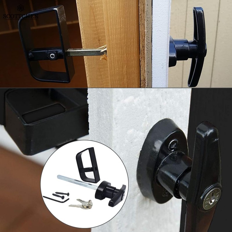 StartFine 5½" T-Handle Shed Door Lock Handle with Lock Keyed