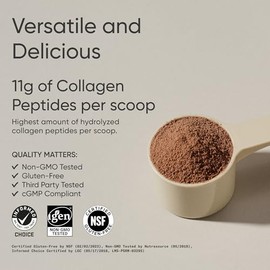 Sports Research® Collagen Peptides Protein Powder, 22.58oz (Dark Chocolate) | Hydrolyzed Type 1 & 3 Collagen for Healthy Skin, Nails, & Joints - Grass