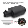A-KARCK Square Exhaust Tip 2.25" Inlet, Black Coating Rectangle Exhaust