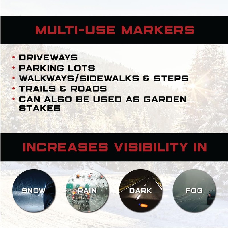 | (Pack of 100) Snow Stakes 48" Long, 5/16" Diameter,