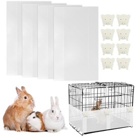 Hamiledyi 4 Pcs Pet Cage Liner 17.7" L x 10.2" W Cage Urine Guard Clear Edge Liner with Retainers Cuttable Guinea Pig Side Lining for Rabbit Hamster Ferret Chinchilla or Other Small Animals