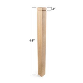 Sleek Modern Solid Red Oak Stair Newel Post with a Single Groove (3 1/2" x 3 1/2" x 48")