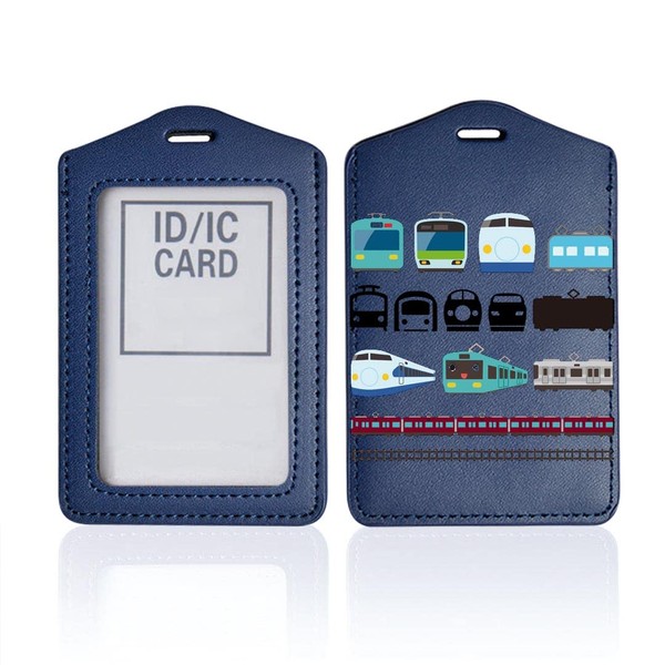 009587 Pass Case, Commuter Passcase, IC ID Card Holder, Navy,