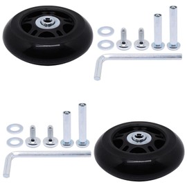 YuGtcen 2pcs 80mmx23.5mm Luggage Wheels Replacement, Suitcase Replacement Wheels Black Rubber Wheel Parts for Carry-on Roller Bag, Suitcase Bag, Trolley Bags