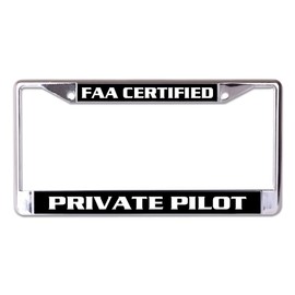 Private Pilot Chrome License Plate Frame