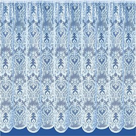 Maple Textiles White Net Curtain, Seychelles Waves Design Lace Curtain, Cut To Width Sold by the Metre (45" (115cm) Drop)