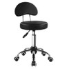 KKTONER Rolling Stool with Mid Back Height Adjustable Chair PU
