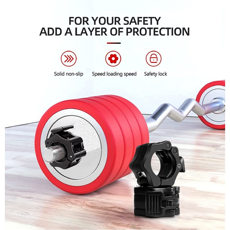 Olympic Barbell Clamps Bar Clips(Professional Grade): Quick Release Barbell Collars