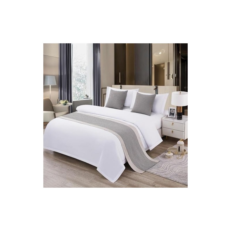 TTiiLoe Hotel Bed Runner Double-sided Bed Cover, Cotton Linen Bed