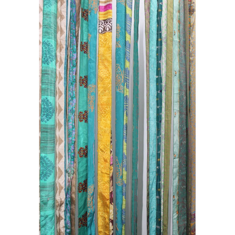 Mango Gifts Old Silk Sari Ribbon Doorway Curtain Rod Pocket,