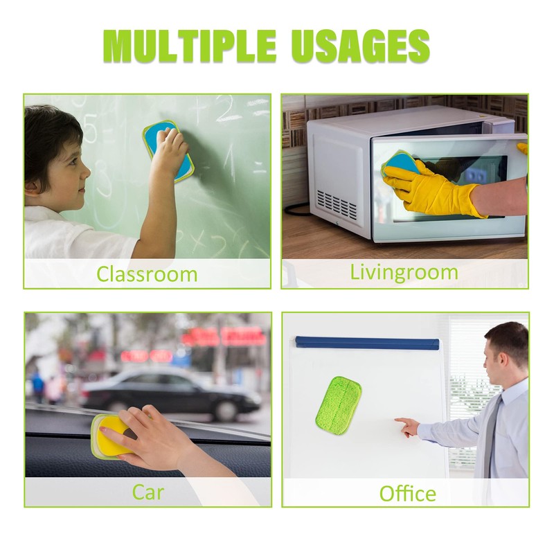 2 Packs Chalkboard Eraser - Washable Reusable Microfiber Eraser Cleaning
