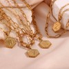 JeeweLife P Initial Necklaces 18K Gold Plated Layered Paperclip Chain