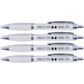 ISABELLE'S Pen Hands Off!!, 4 Printed PENS for Isabelle