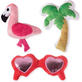 Fringe Studio Squeaker Pet Toy Set - Tropical Theme, Set of 3, Multi-Colored (289445).