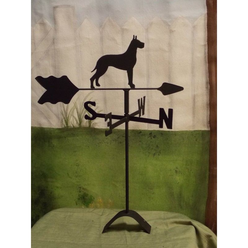 Great Dane Roof Mounted Weathervane Black Wrought Iron