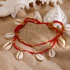 MUYAN Boho Shell Ankle Bracelet for Women Red Long Beaded
