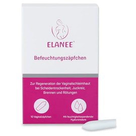 ELANEE Moisturising Suppositories, 10 Vaginal Suppositories for Vaginal Dryness, Itching & Burning, Moisturising Hyaluronic Acid, Hormone-Free (737-00