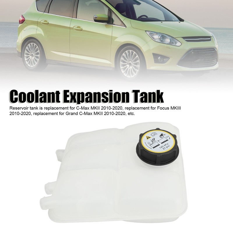 Coolant Reservoir Expansion Tank with Cap 8V618K218AE Replacement for Focus