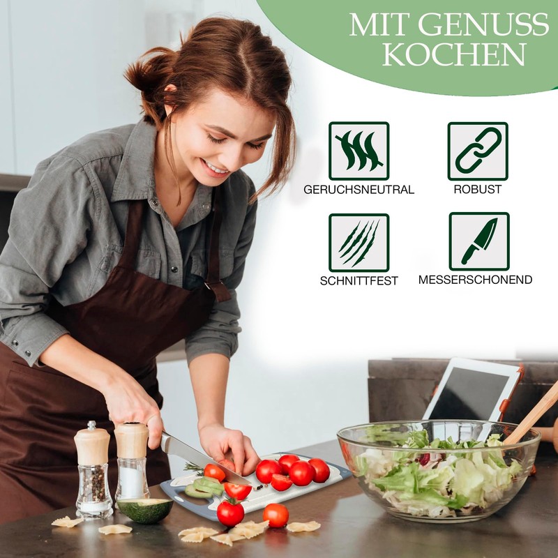 KPYTO Breakfast Boards Set of 4 25 x 15 cm