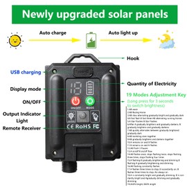 Solar Net Lights Outdoor Green Mesh Lights, Christmas Lights 19 Modes Solar Powered/USB Transparent Wire, 192 LED Fairy Lights for Fence, Garden, Yard, Bushes, Trunk, St. Patrick's Day Decor