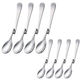 8 Stainless Steel Spoons with Curved Handles, Long Drink Spoon with Kinks, Latte Macchiato Spoon, Stainless Steel, Coffee Spoon, Honey Spoon with Curved Handles
