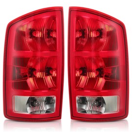 AUTOSAVER88 Tail Lights Assembly Compatible with 2002 2003 2004 2005 2006 Dodge Ram 1500 2003-2006 Ram 2500/3500, Red Clear Lens Taillights Replacement with Bulbs - Driver and Passenger Side