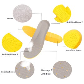 Memory Foam Insoles, Shoes Inserts for Women and Men, Kids Insoles, Providing Arch Support, Great Cushion and Shock Absorption, Relieve Foot Pain