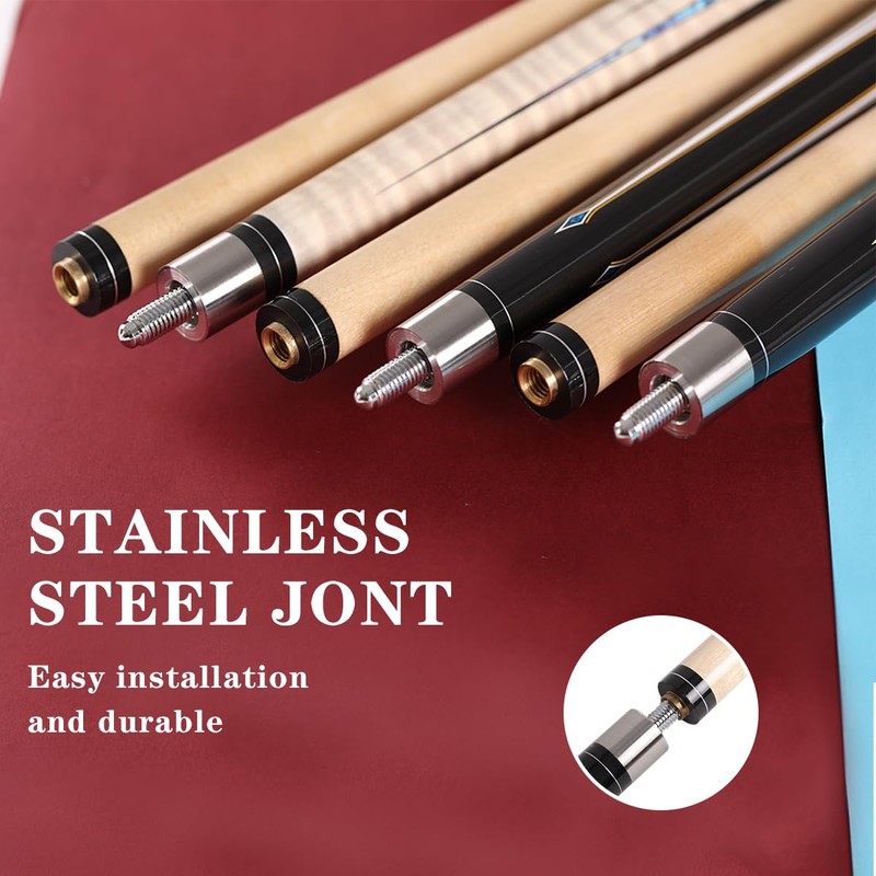 Walkerby 58" Professional Pool Cue Stick Set- Canadian Maple Shaft
