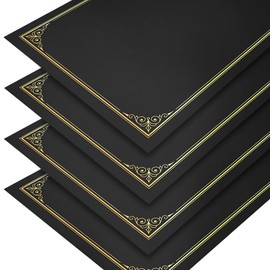 SUNEE Certificate Holders(Black, 30 Packs, New Pattern), Diploma Covers Gold Foil Border, for Letter Size 8.5x11 Certificates, Cardstock, Document Papers