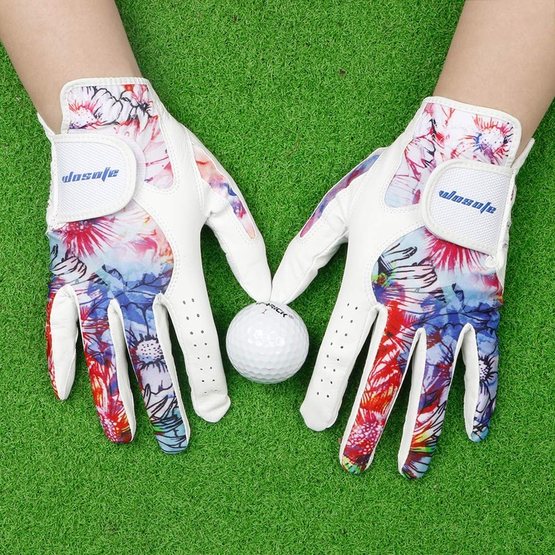 wosofe Golf Glove Women Ladies Pair Cool Leather Both Hand