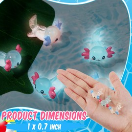 Lewtemi 12 Pieces Mini Resin Axolotl Charm Axolotl Tiny Animal Figurine Miniature Figures Garden Landscape Aquarium Dollhouse Ornament Potted Plants Decoration DIY Crafts for Christmas (Orange, Blue)