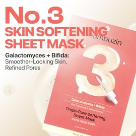 numbuzin Máscara de hoja No.3 | 5 hojas | Mascarilla suavizante de hormigueo de poros | Mascarilla facial minimizadora de poros, suavizante de la piel