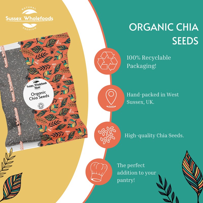 Sussex Wholefoods Organic Chia Seeds 500g