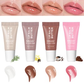 Petansy 4PCS Summer Special Lip Butter Balm - Conditioning Lip Mask and Lip Balm for Instant Moisture,Natural Ingredients Vegan Non-Sticky Lip Glowy Balm，Soothing Lip Care