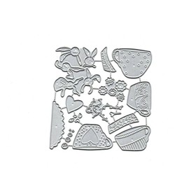 Love Heart Cup Metal Die Cuts for Card Making,Easter Rabbit Teacup Card Cutting Dies Cut Stencils DIY Scrapbooking Album Embossing Paper Card Embossing Craft
