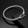 Gleamart Silver Cable Bracelet for Women Stainless Steel Twisted Bangle