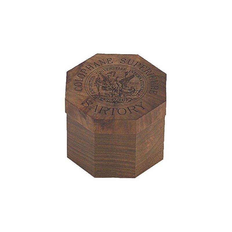 Sartory Kolofon, Kolophonium, in repräsentativer Holzdose, für Violine, Viola, Cello