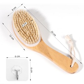 Body Brush for Shower, Shower Brush with Curved Handle, Dry Brush Body, Bath Brush for Body Cleaning, Exfoliating and Massage