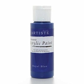 Artiste Acrylic Paint 59ml 2Oz Royal Blue, Quick-Drying Professional Art, Craft and Hobby Artists Paint, Vibrant Colour, Water-Based Paints Cover All Surfaces with Ease, Ideal for Travel Artists