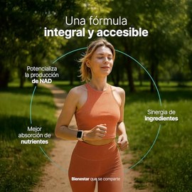B Life NAD+ | con 60 Días de Consumo vs Otros con Solo 30 Días | Nicotinamida Ribosa Potenciada con Quercetina y Betaína | Alta absorción | NAD+ Syner