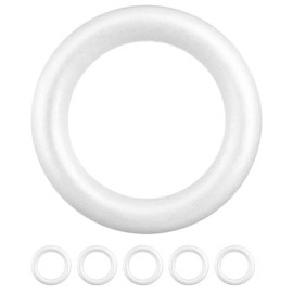 EXCEART 6 Pieces Polystyrene Ring Polystyrene Wreath Christmas Wreath Door Wreath Styrofoam Ring Half Ring Foam Flower Wreath Blank White Decorative Wreath Wreath DIY Crafts Christmas Decoration