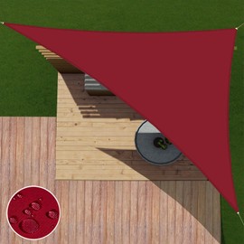 Patio Paradise Sun Shade Sail 16' x 16' x 22.6' Right Triangle Canopy Waterproof 260GSM UV Block Durable Awning Canopy Outdoor Garden Backyard Red