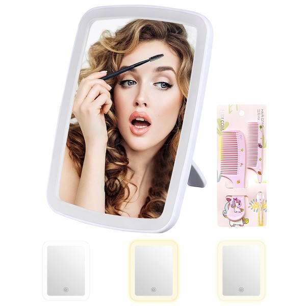 MAIXONIC Espejo Maquillaje, Espejo de Viaje，Espejo Cosmético con Luz LED