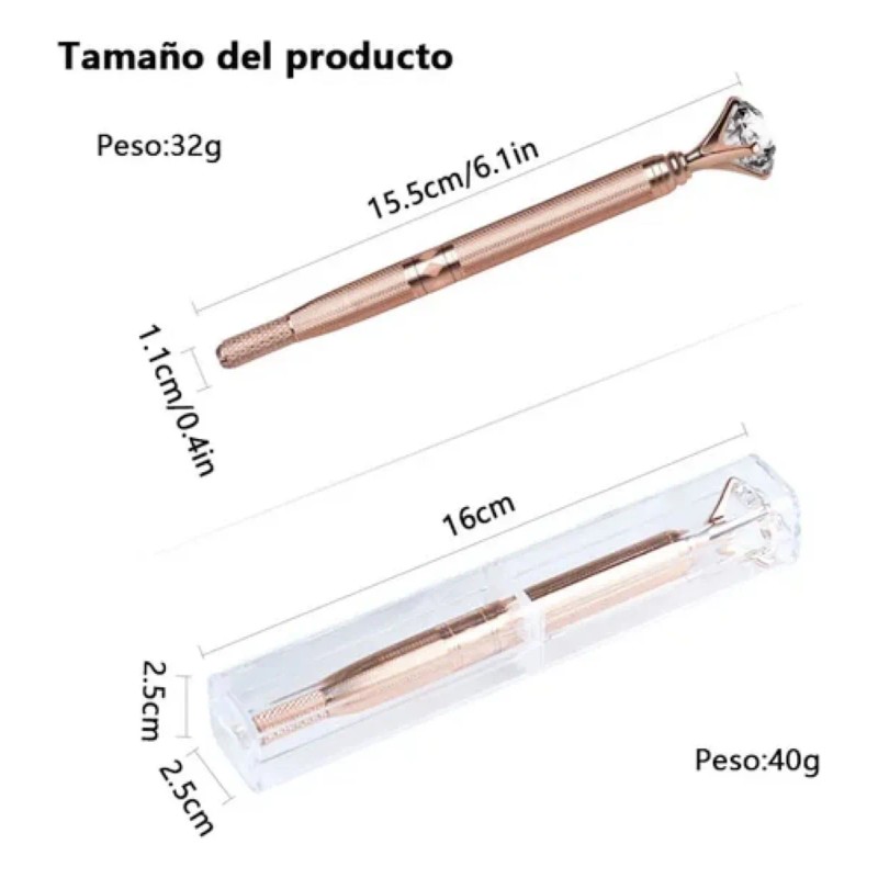 Inductor Diamante Agujas Microblading Shading Tatuajes Cejas Dorado