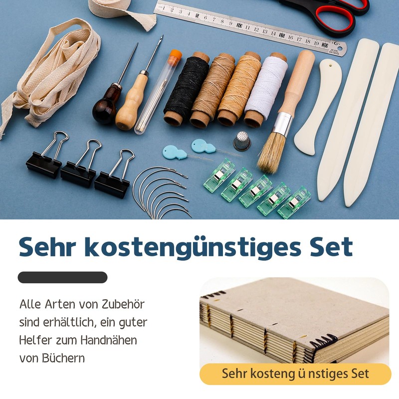Wankon 41 Pieces Bookbinding Set Bookbinding Tools Bookbinding Materials 3