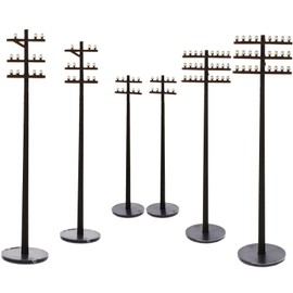 Hobby Train Sets 6pcs Telephone Pole Model Train Accessories 1: 87 Electric Utility Pole Model Early Education Playset Sand Table Decor for Ho Scale Locomotive
