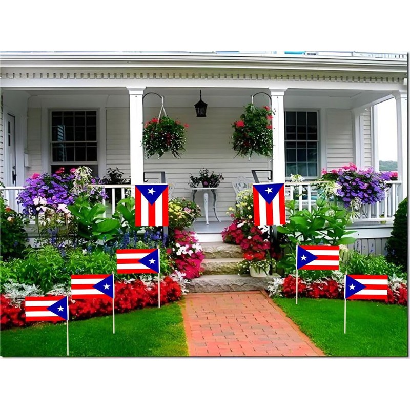 20 Pack Puerto Rico Flags Puerto Rican Stick Flag Small